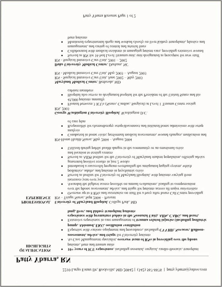 Sample Resume For Nursing Informatics