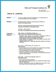 Sample Resume For Shop Technician
