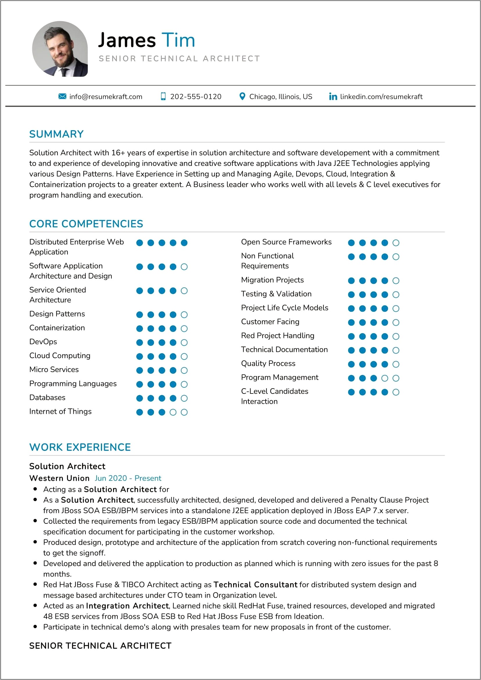 Sample Resume For Solutions Architect