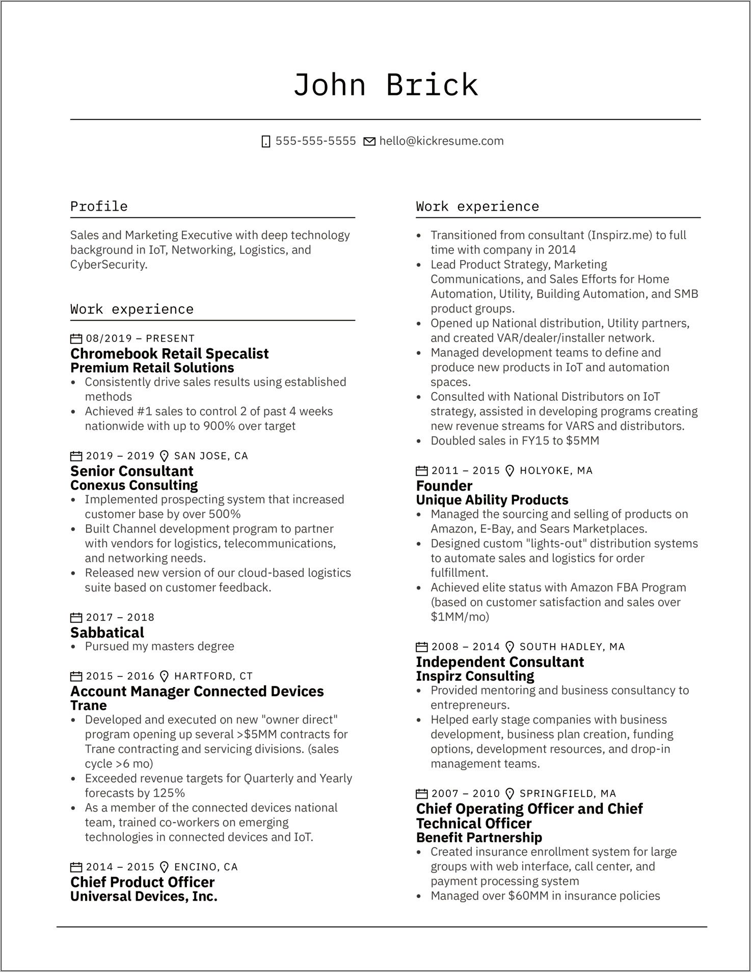 Sample Resume For Technical Director