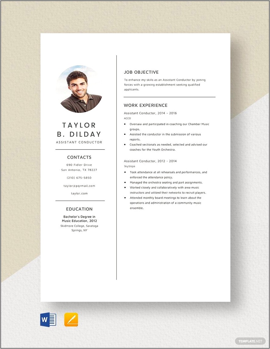 Sample Resume For Train Conductor