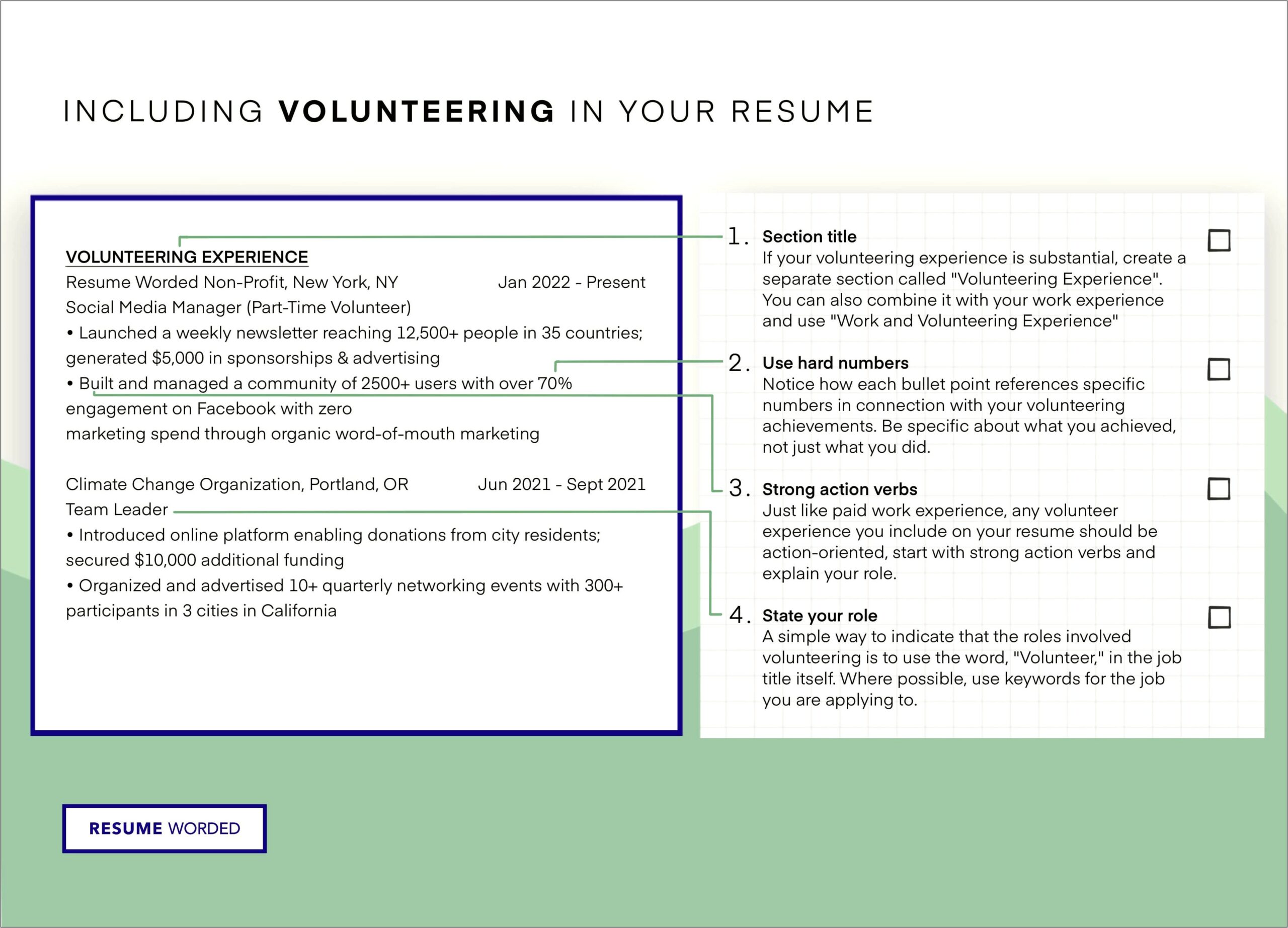 Sample Resume For Volunteer Position