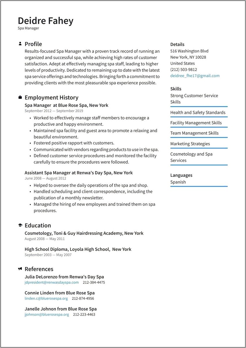 Sample Resume Hair Stylist Manager