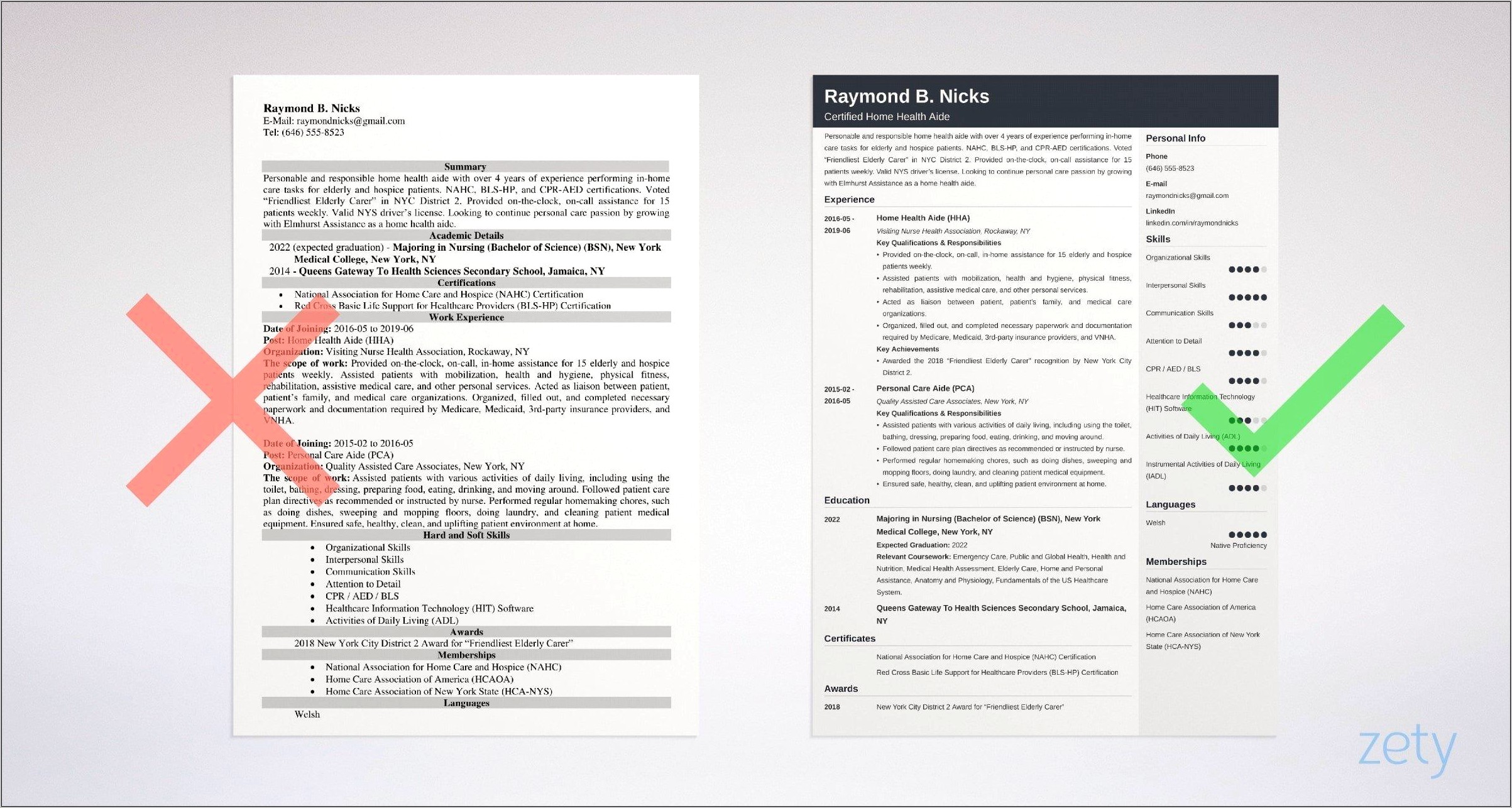 Sample Resume Health Care Assistant