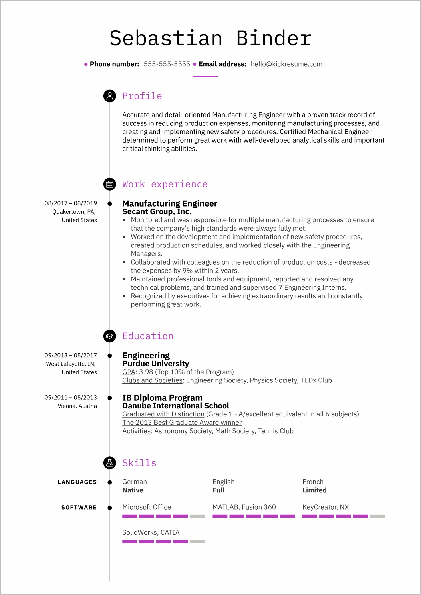 Sample Resume Objectives For Manufacturing