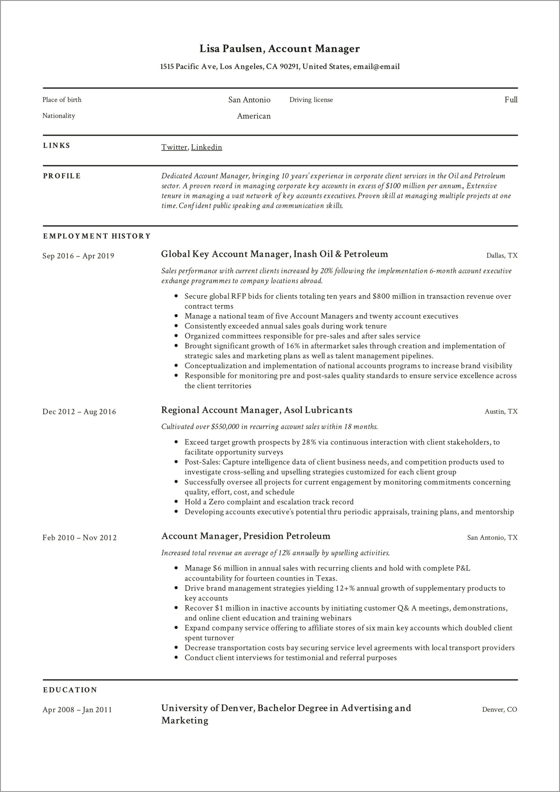 Sample Resume Of Vocational Graduate
