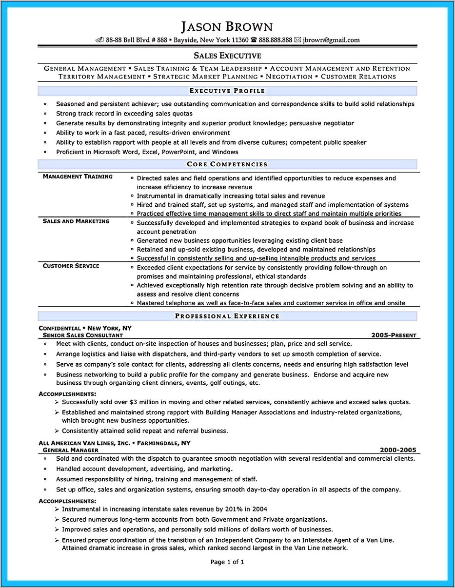 Sample Resume Specific Skills Area