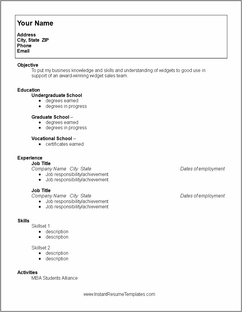 Sample Resume With College Student