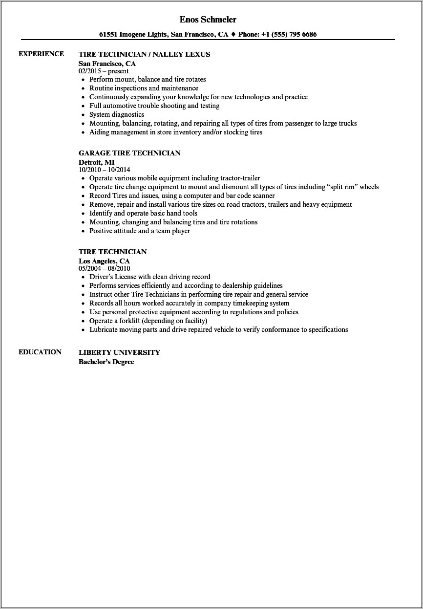 Sample Resume With Hours Worked