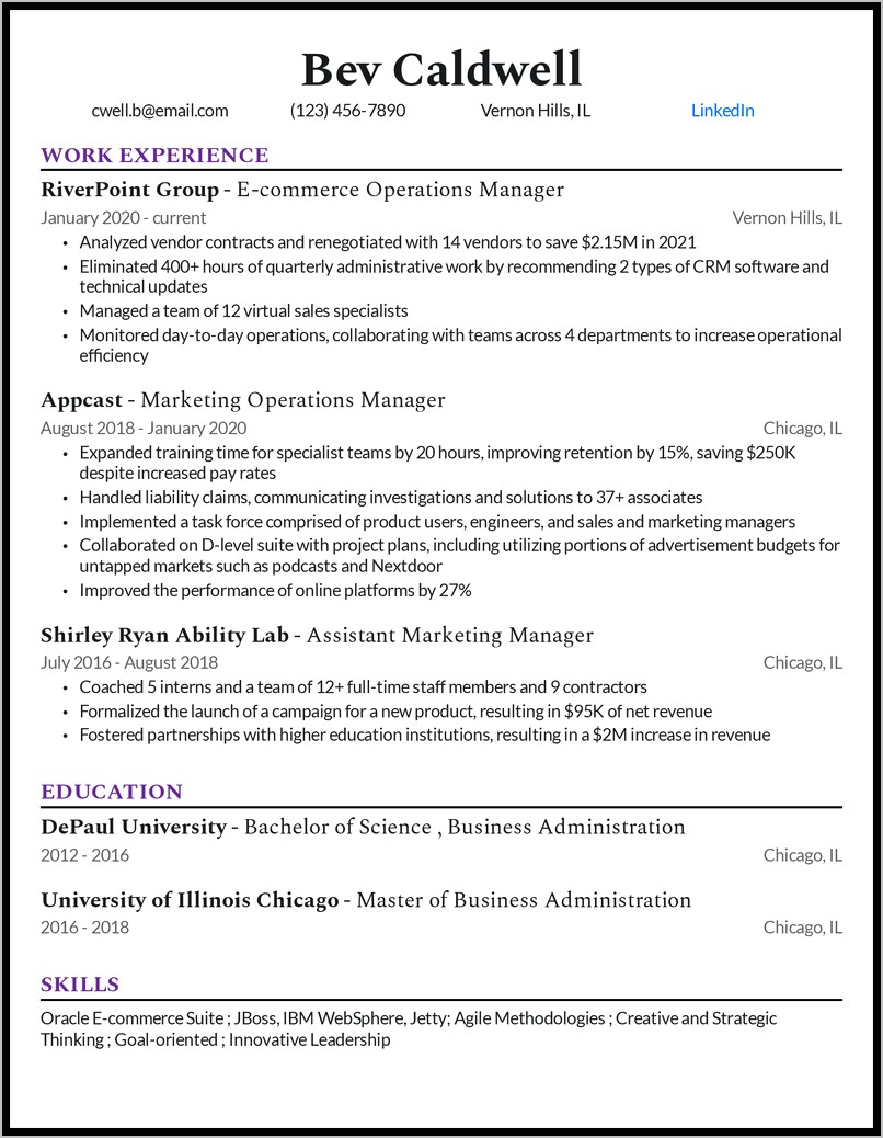 Sample Resume With J Boss