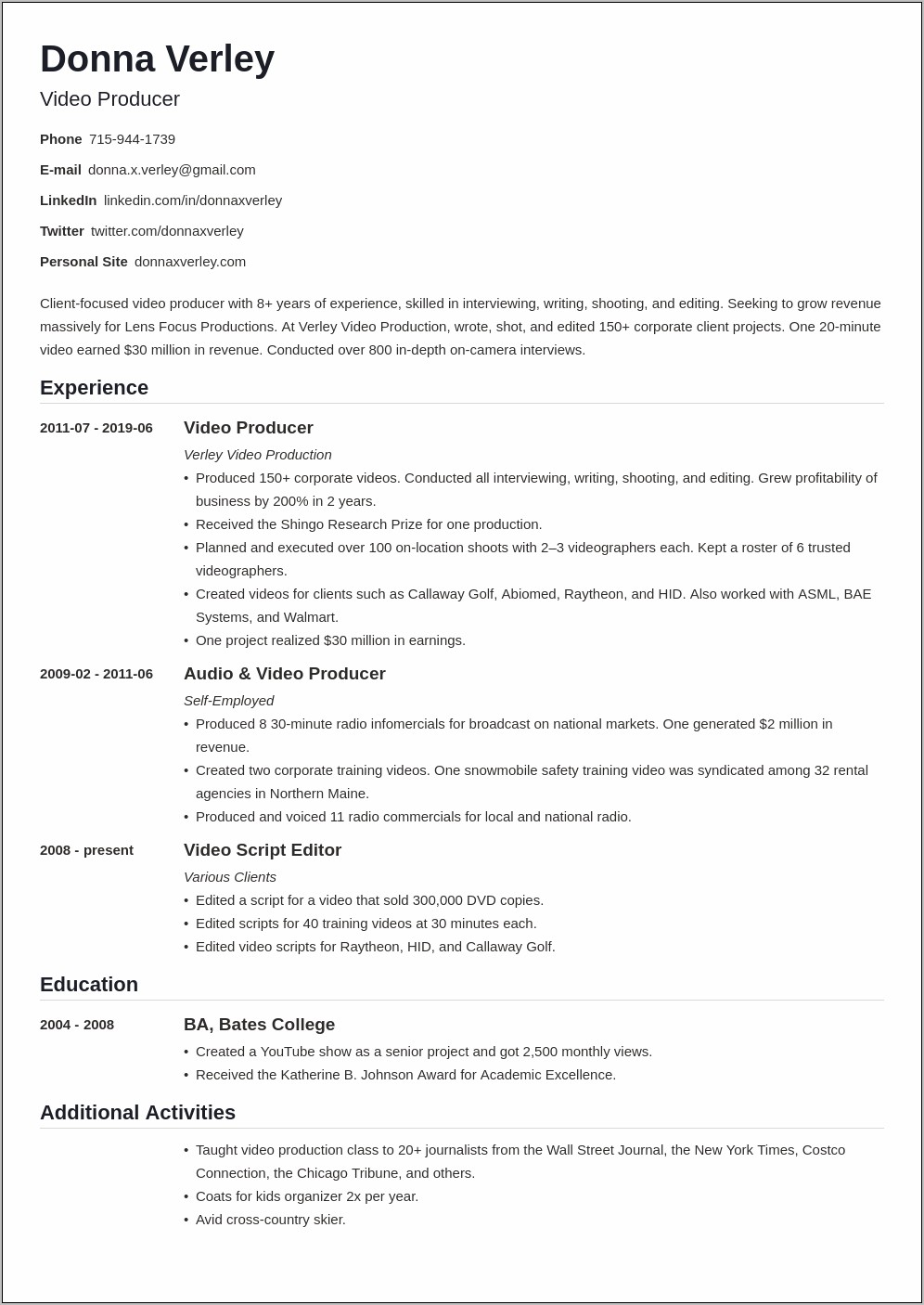Sample Resumes For Business Owner