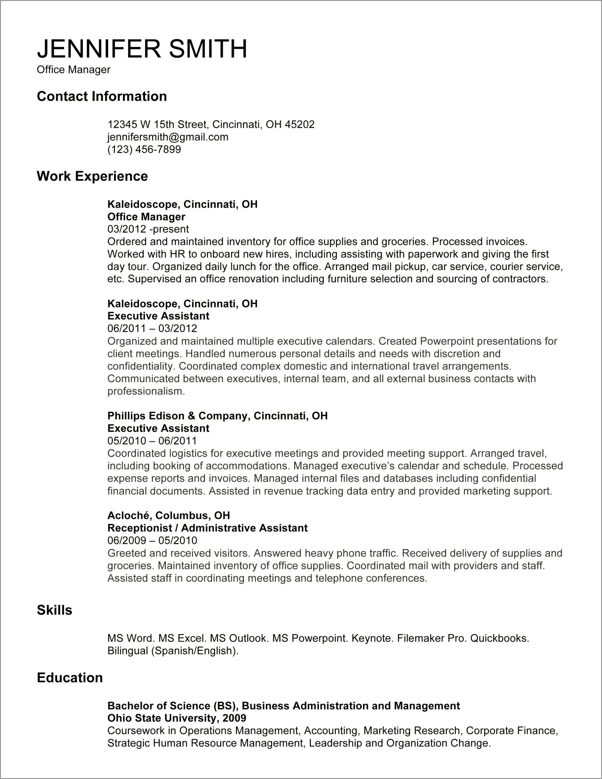 Sample Resumes Templates For Couriers