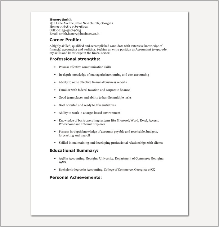 Sample Resumes With Masters Degree