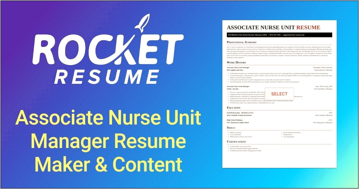 Sample Rn Unit Manager Resume