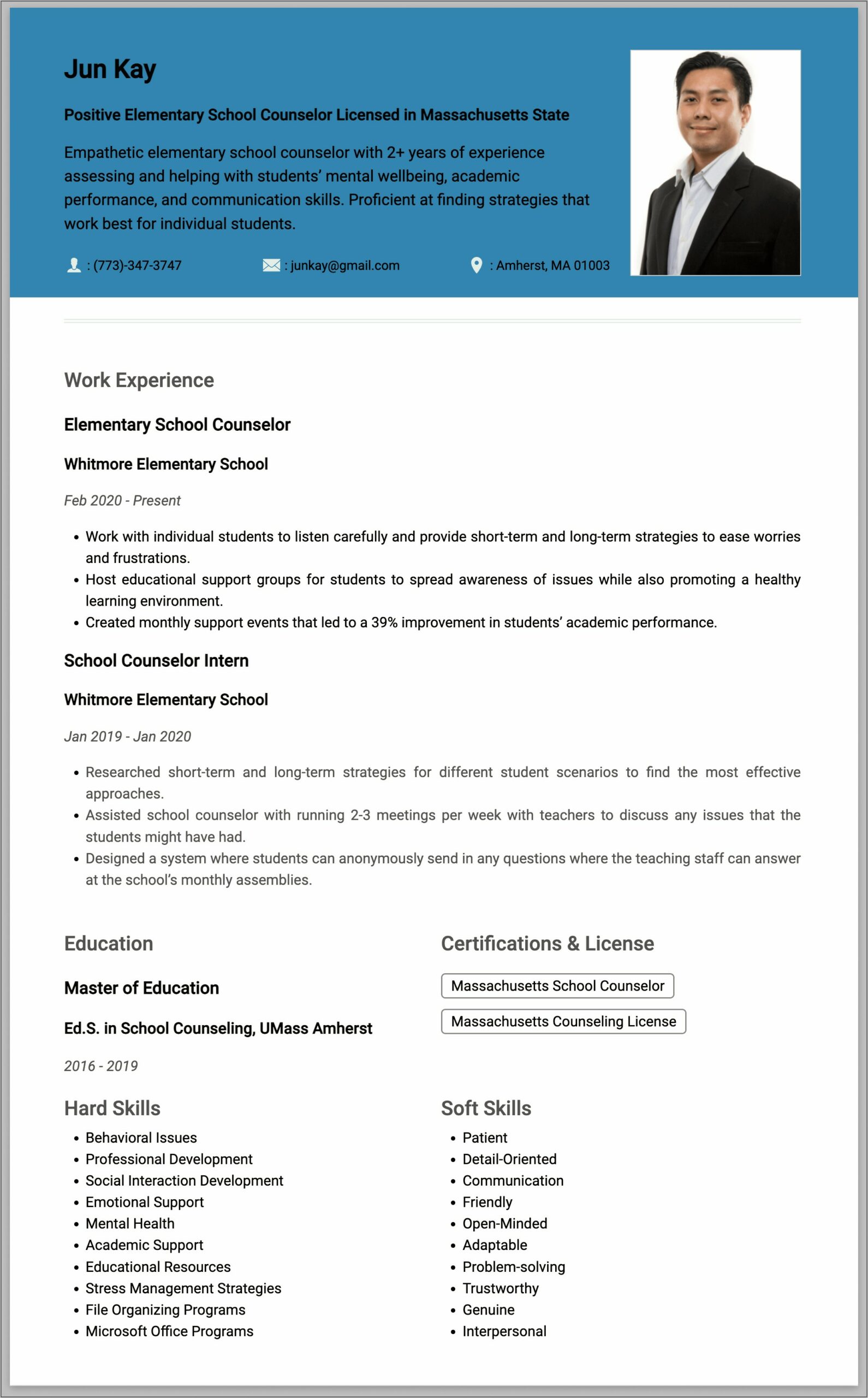 School Counselor Resume Objective Examples