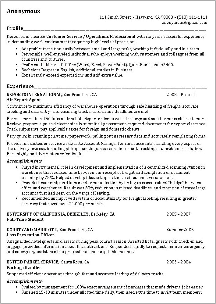 Service Delivery Manager Resume Examples