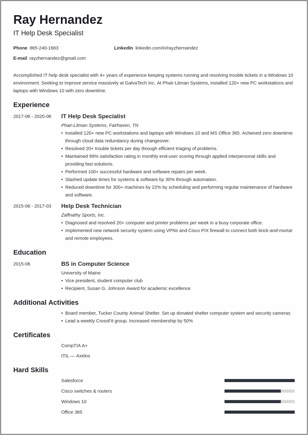 Service Desk Analyst Resume Objective