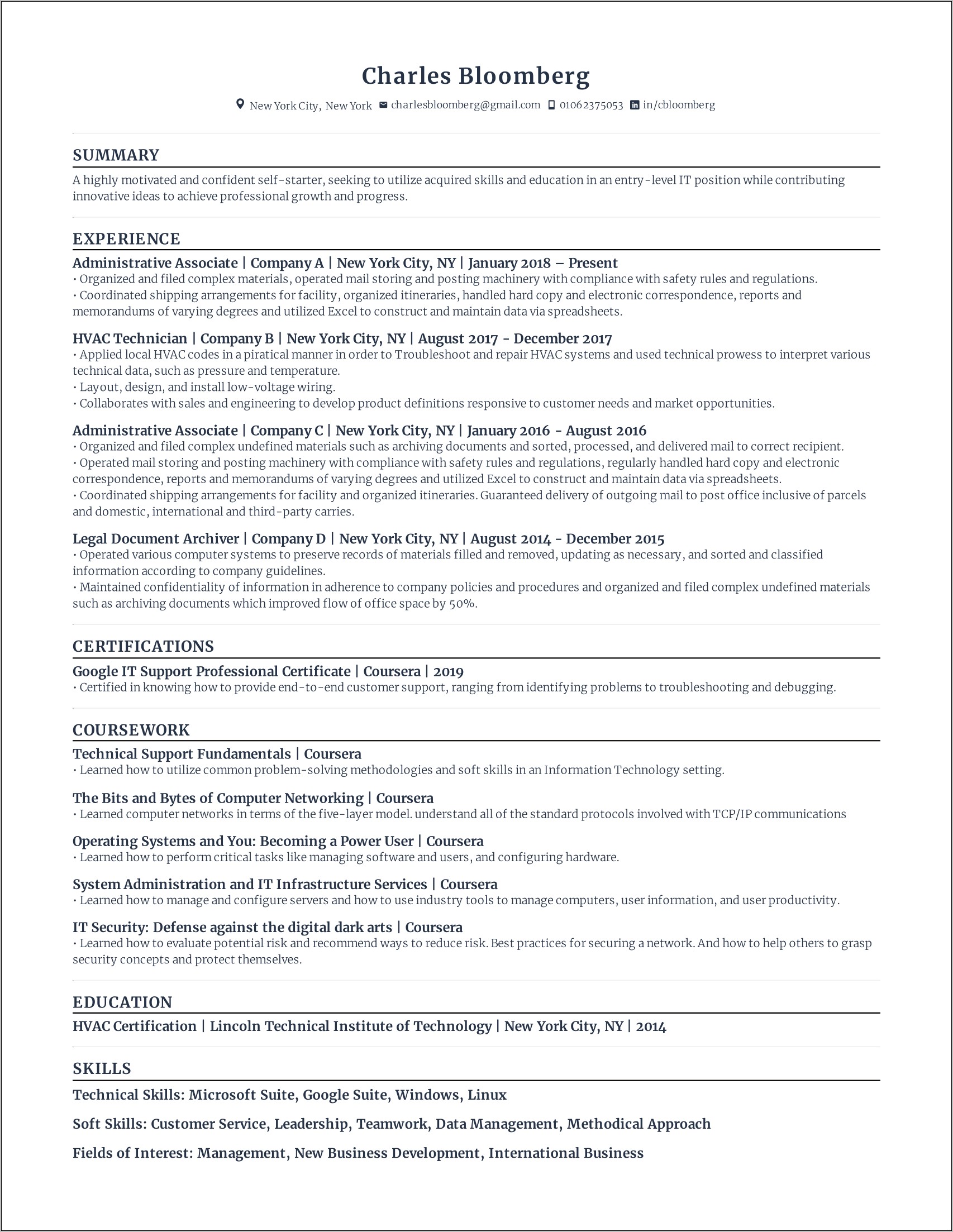 Skill Ideas For It Resume