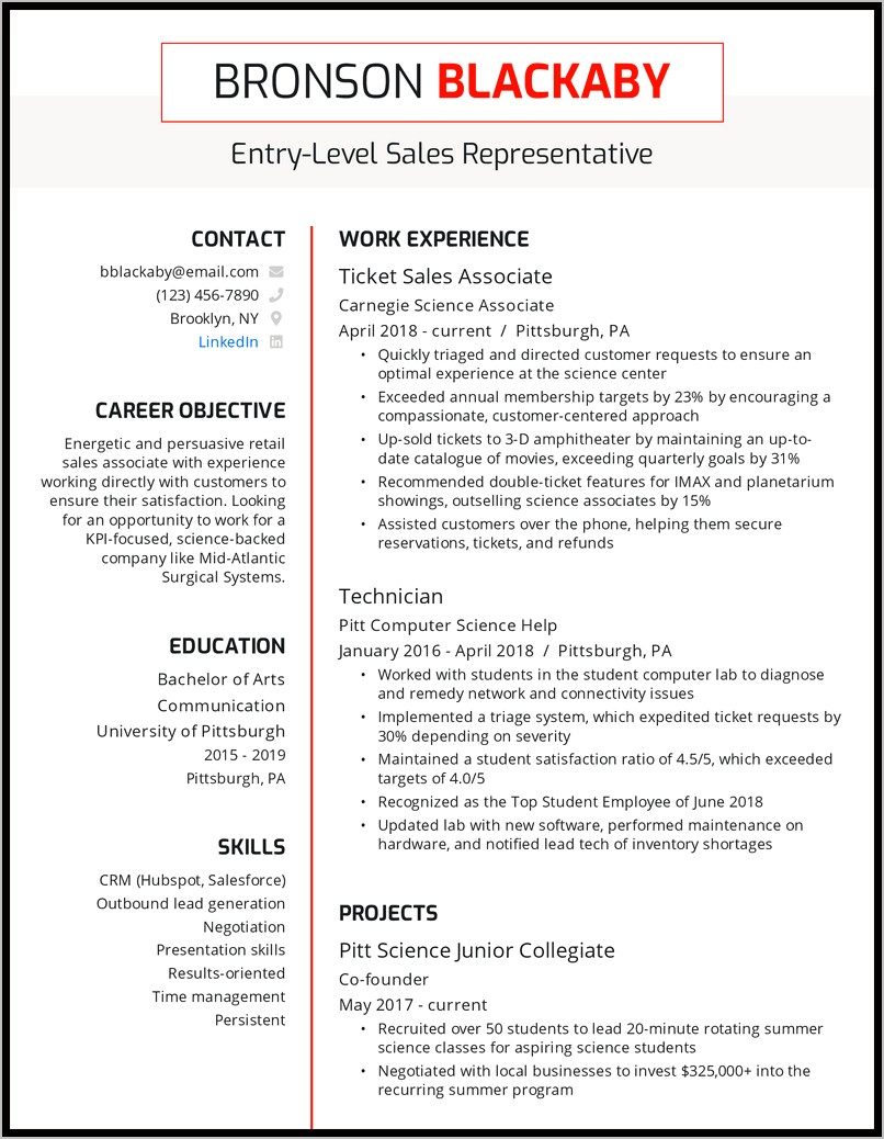 Skills For Sales Job Resume