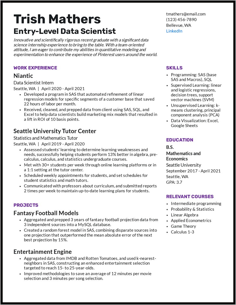 Skills Section Of Resume Scientist