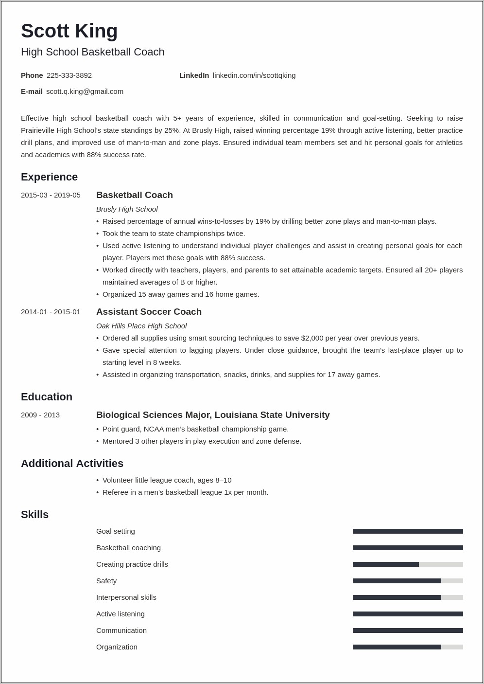 Soccer Referee Job Description Resume