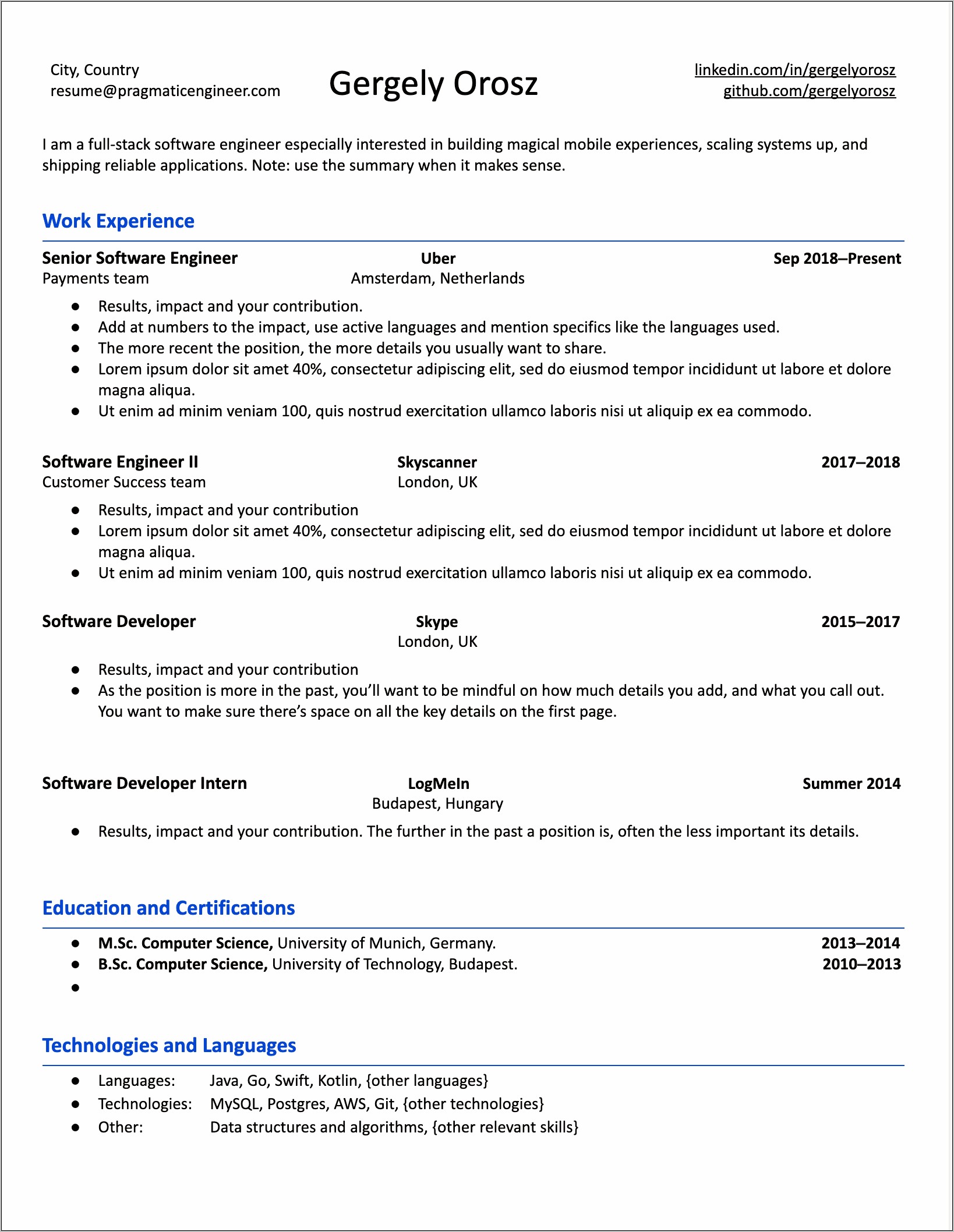 Software Developer Resume Job Description