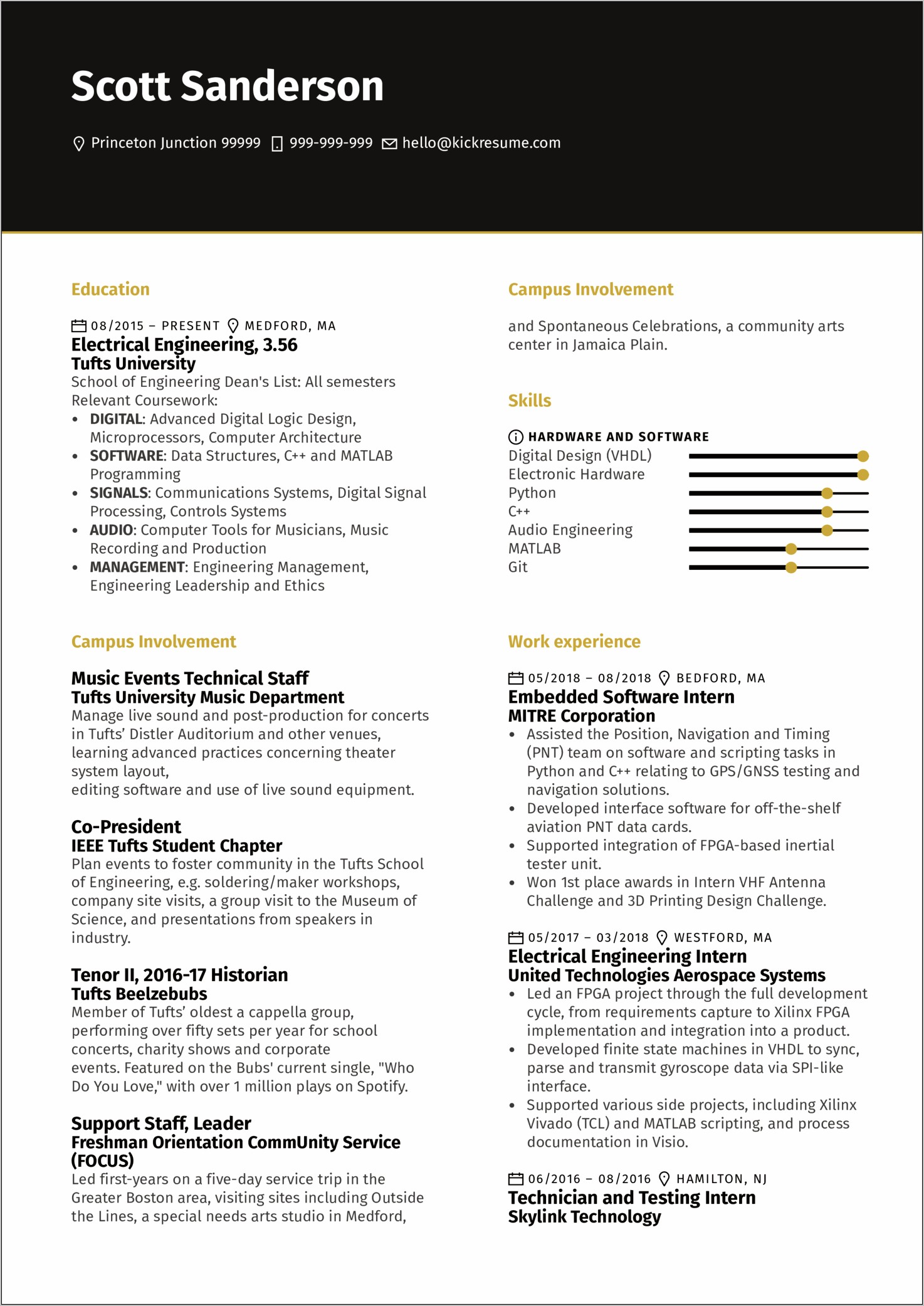 Software Engineer Project Resume Examples