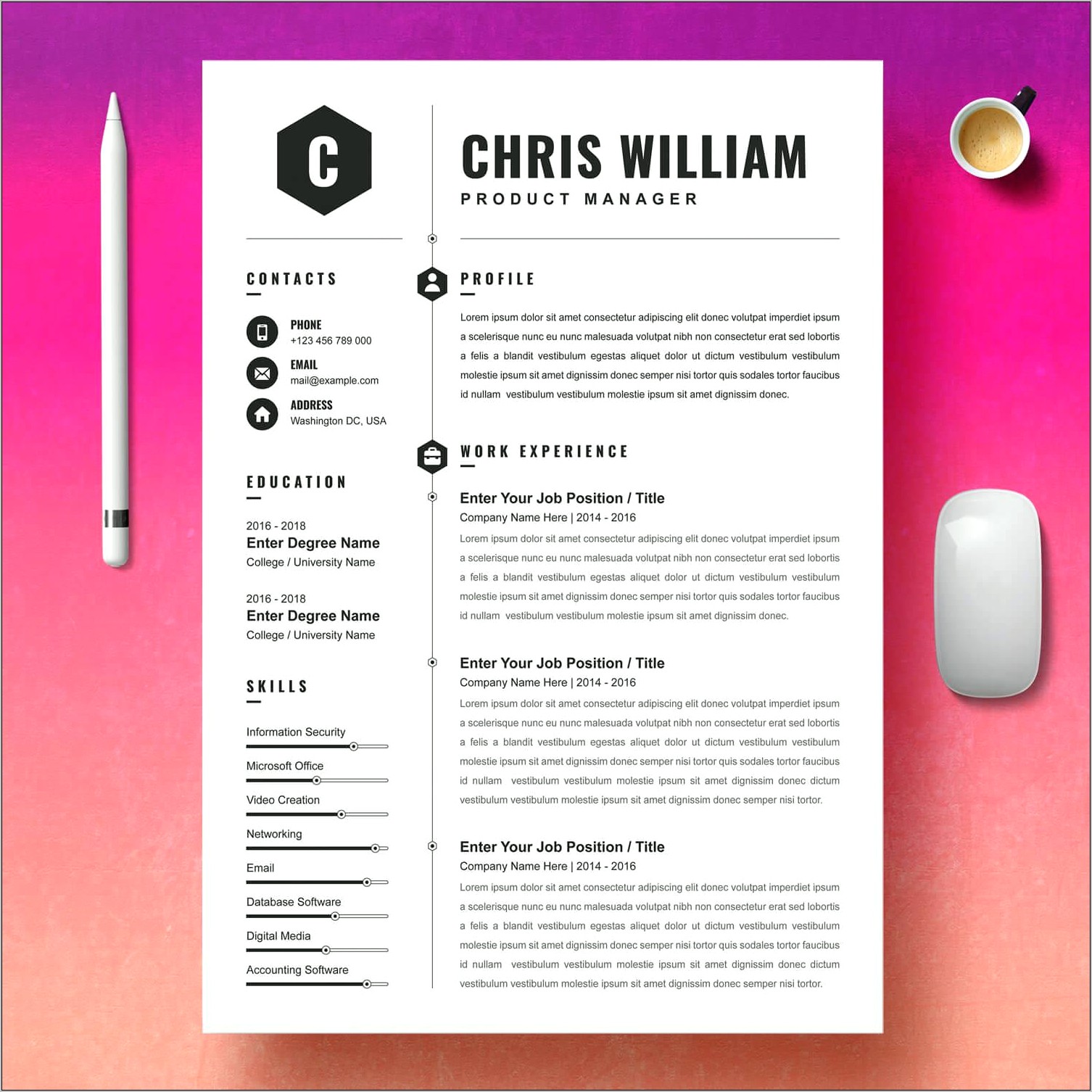 Software Product Manager Resume Template