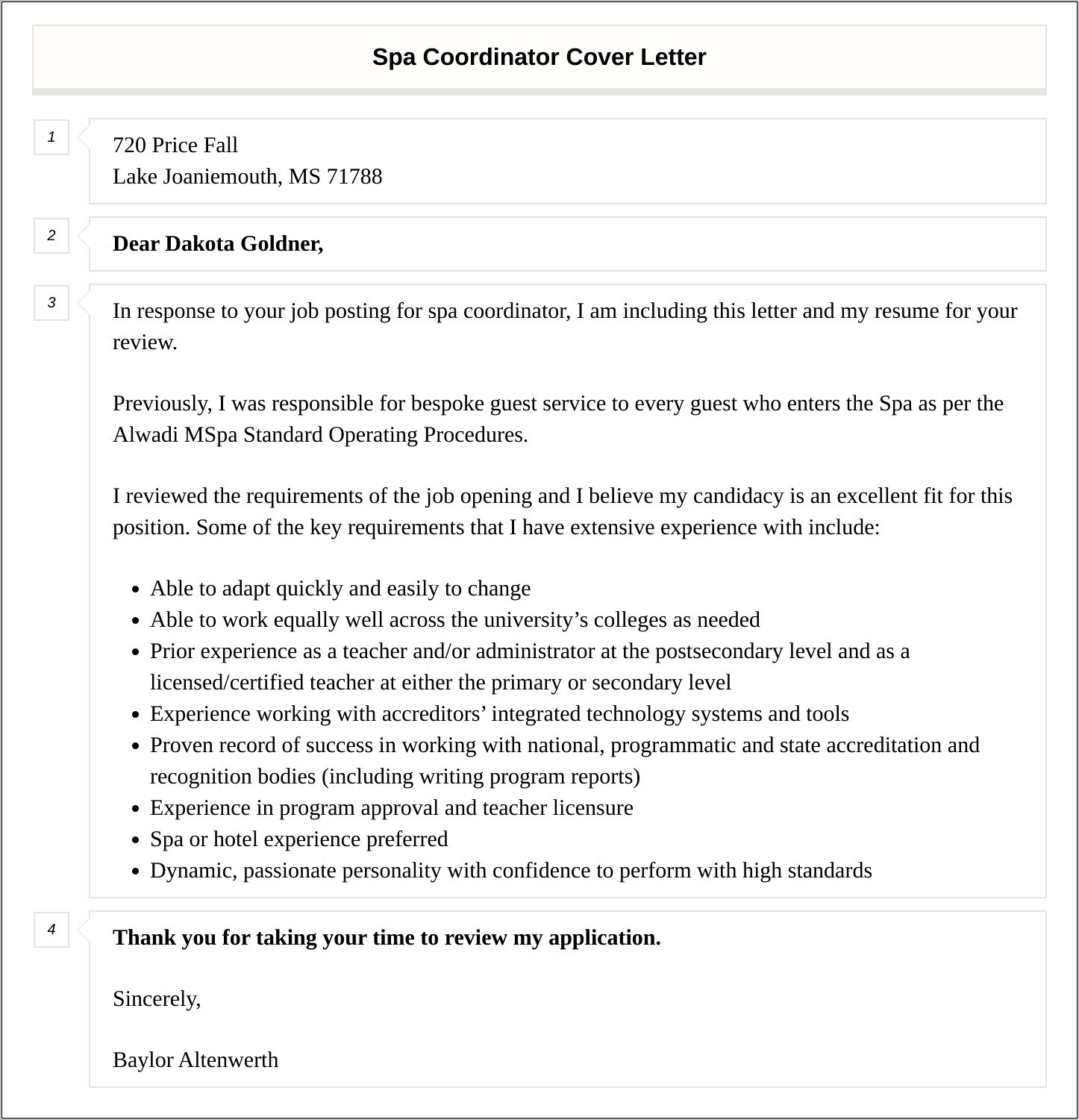 Spa Coordinator Job Description Resume