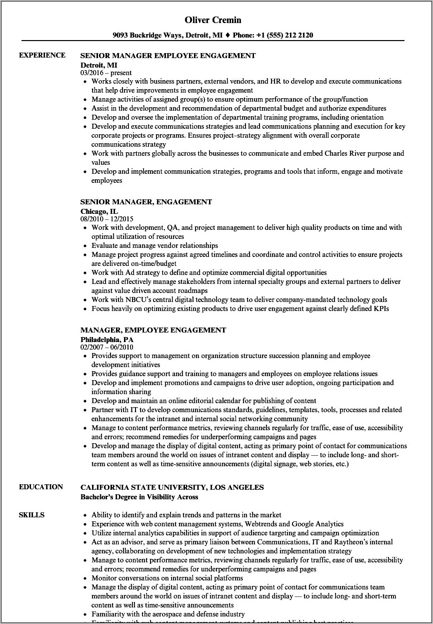 Stakeholder Management In A Resume