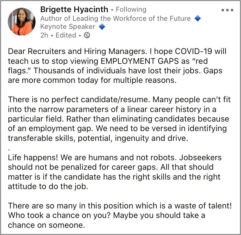 Stop Gap Job On Resume