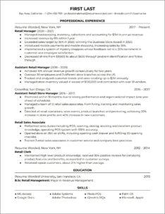 Store Manager Resume Objective Template