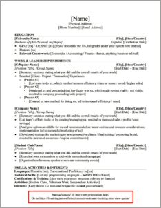 Student Sample Resumes For Jobs