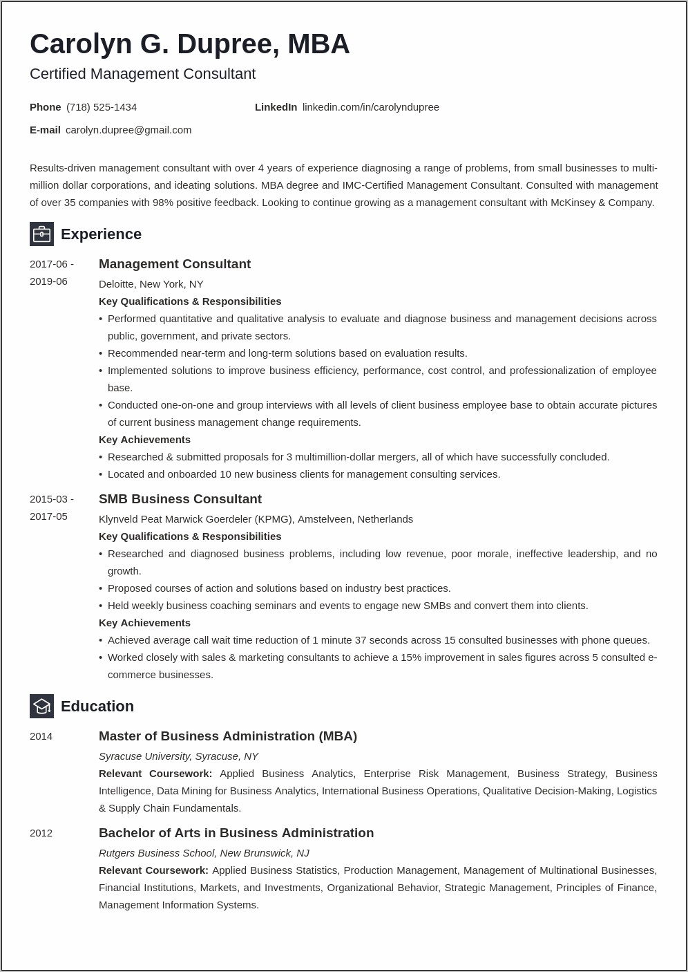 Summary About Management For Resume