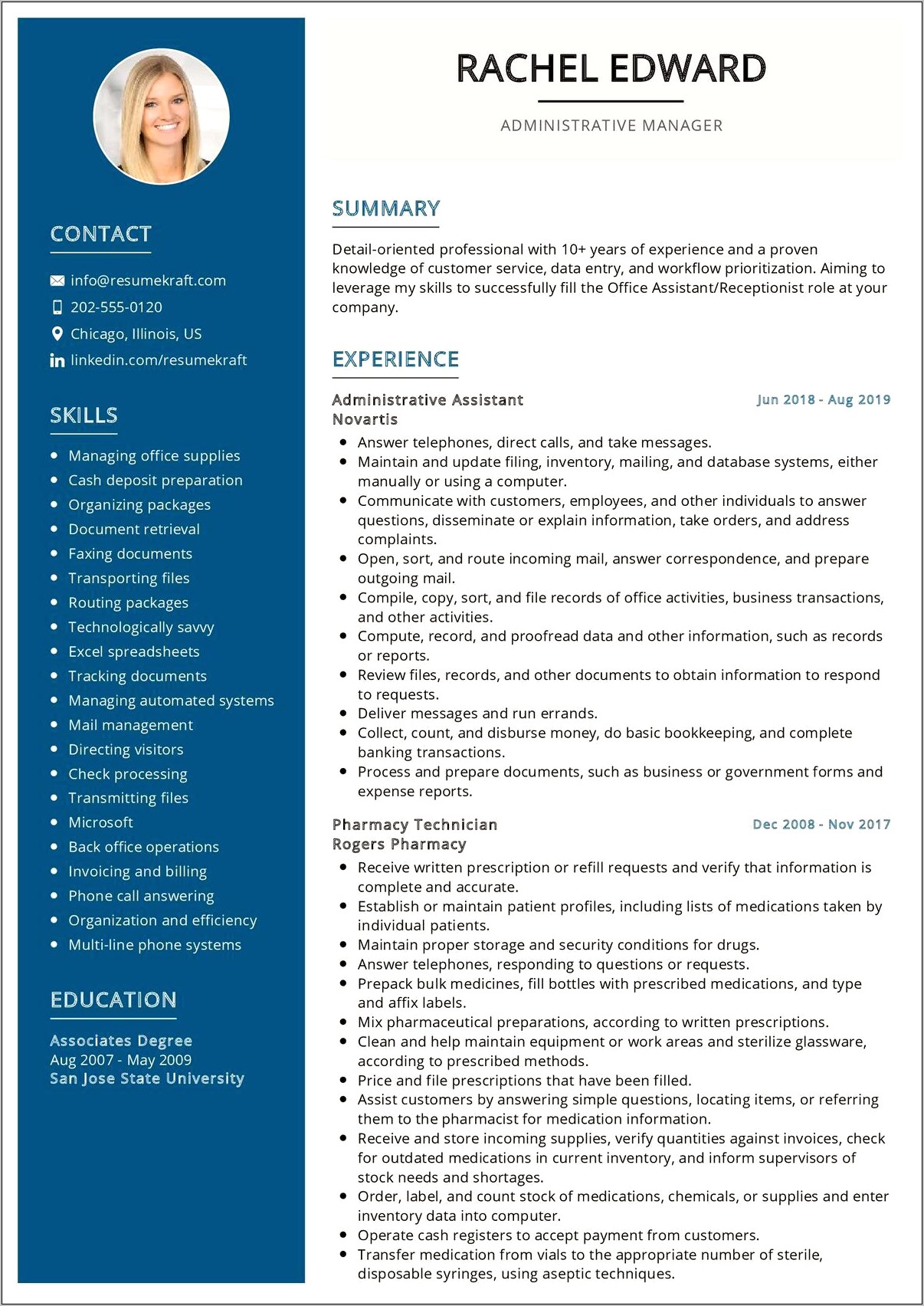 Summary For Administrative Manager Resume