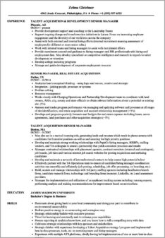 Talent Acquisition Manager Resume Template