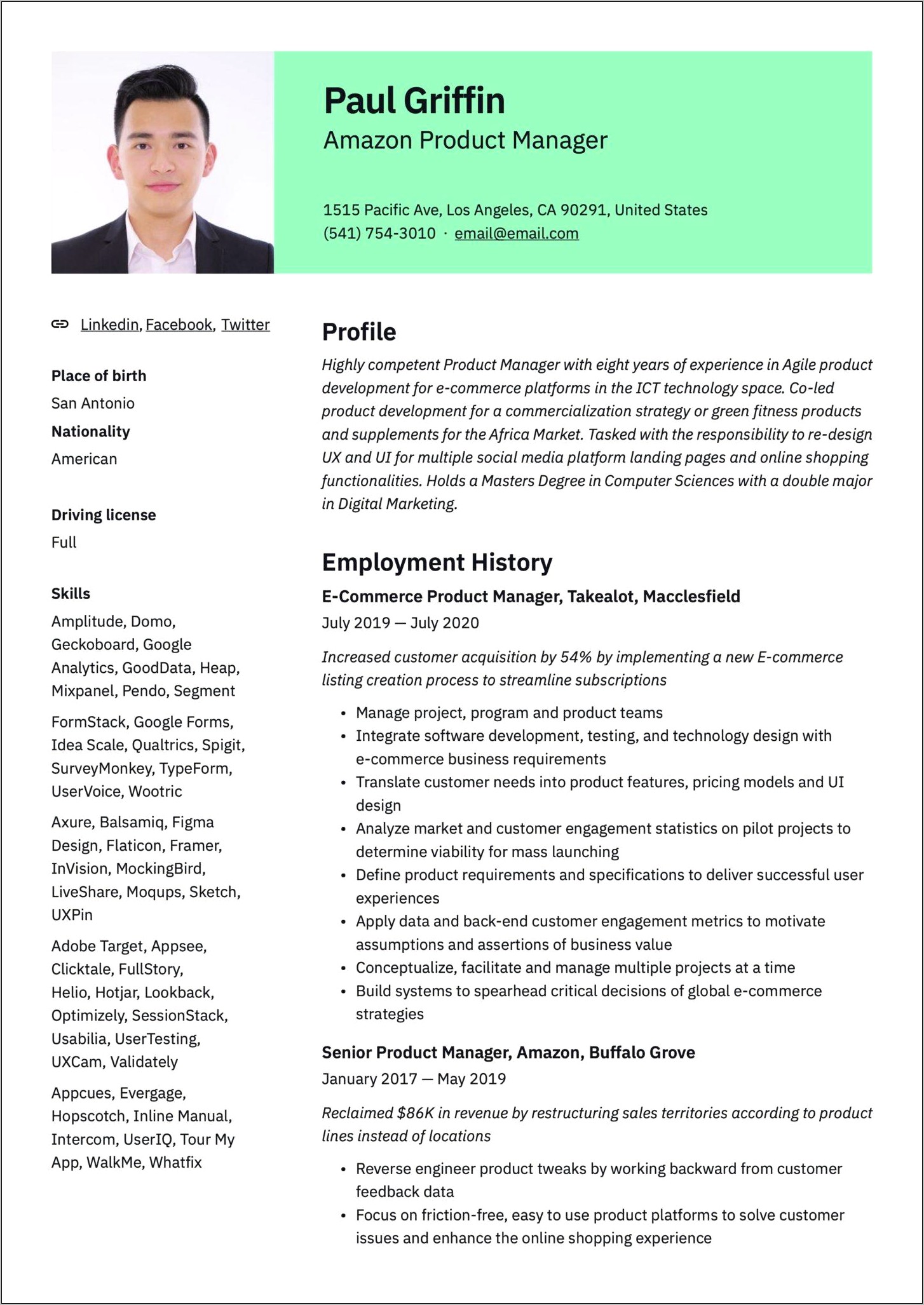 Tech Project Manager Resume Harvard