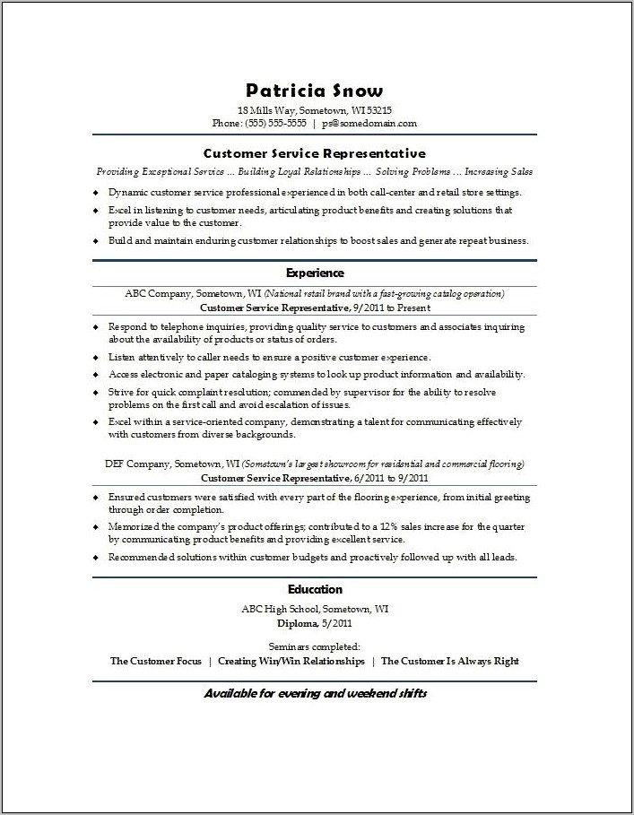 Technical Support Representative Resume Examples
