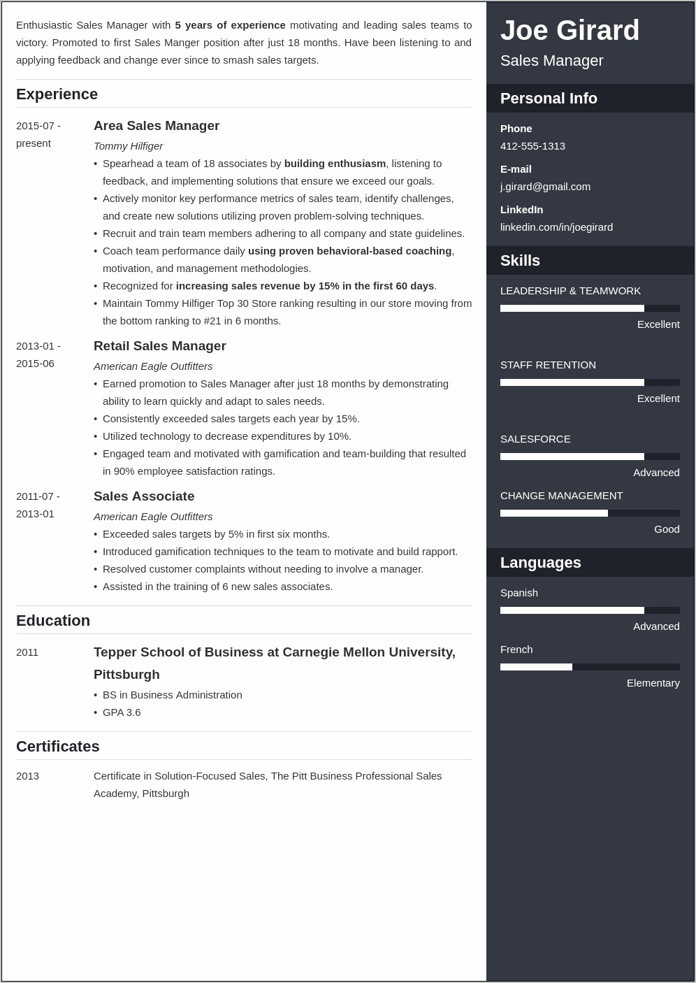 Territory Manager Job Description Resume