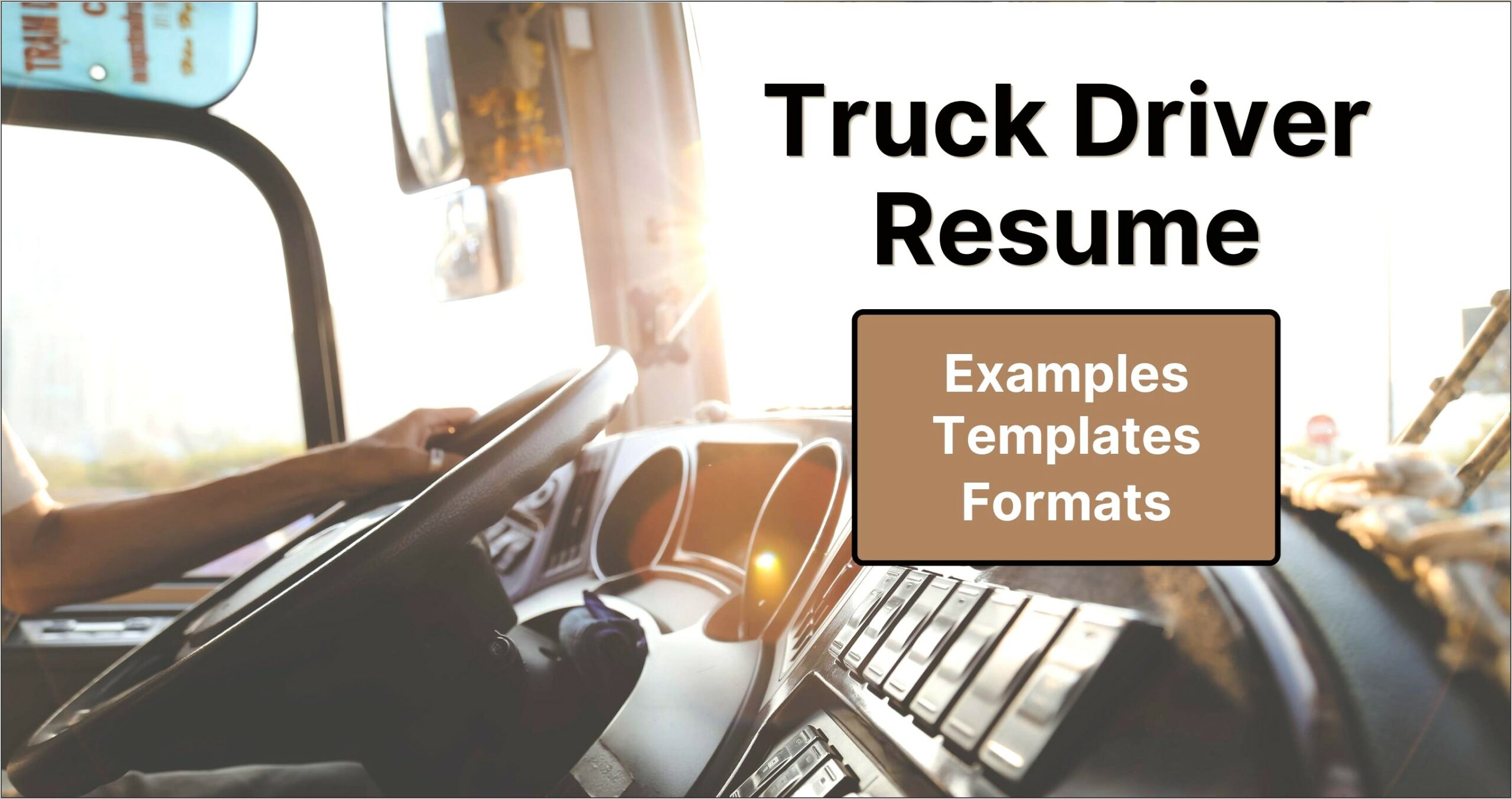 Truck Driver Resume Summary Examples