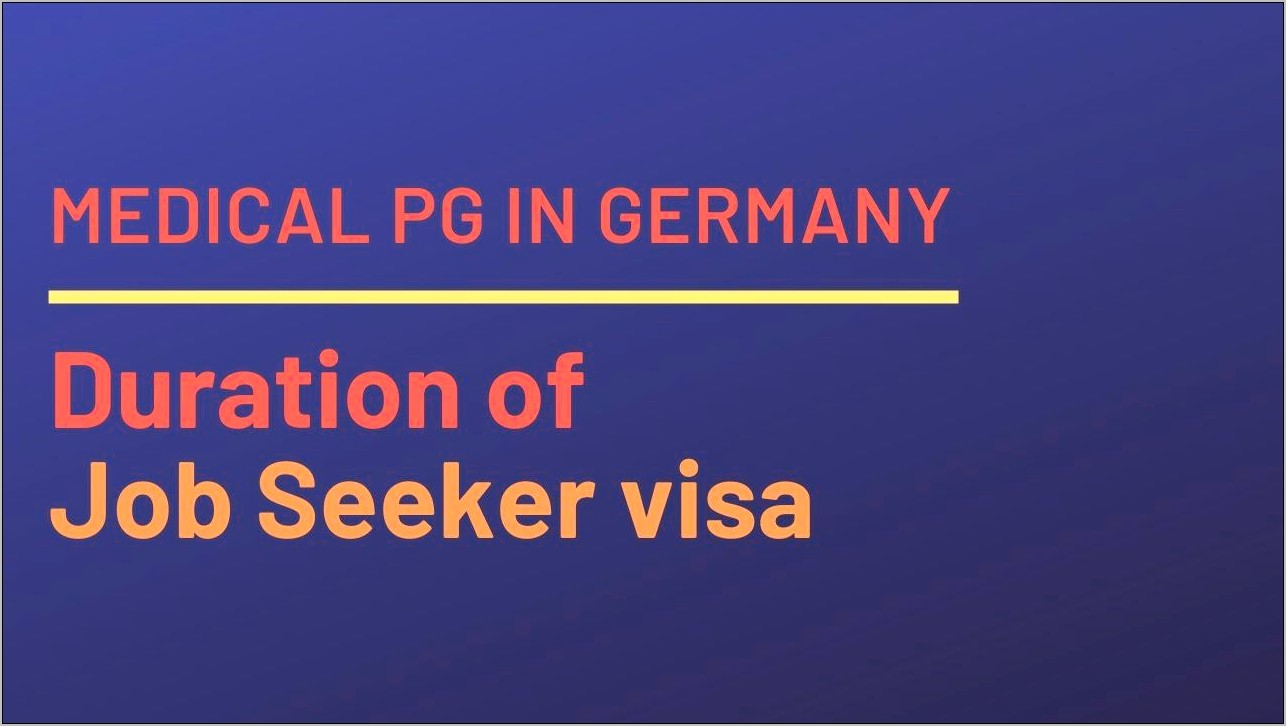 Visa Application Require Job Resume